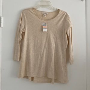 Style & Co cream three-quarter sleeve top